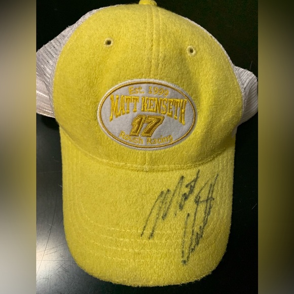 matt kenseth Other - RARE NASCAR Matt Kenneth Signed Yellow Terrycloth Trucker Hat